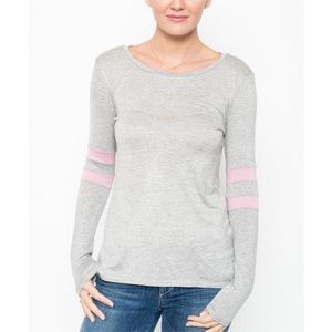 MOD Boutique Raglan Pink Stripe Long Sleeve Tee